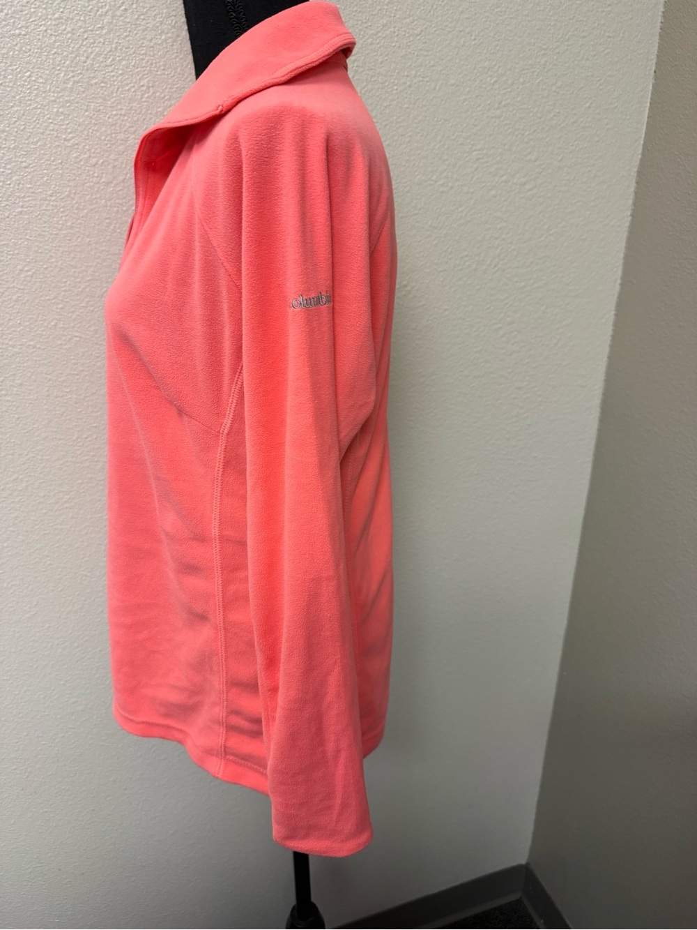 Columbia Coral Pink Fleece 1/4 Zip Pullover Jacket Large Outdoor Hiking Coat - Picture 5 of 11
